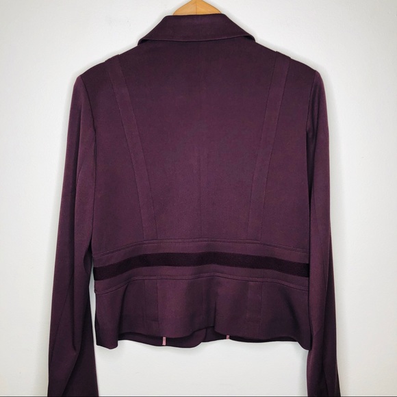 Anthro Intuitions Plum Structured Blazer Unlined 8 - Picture 6 of 6